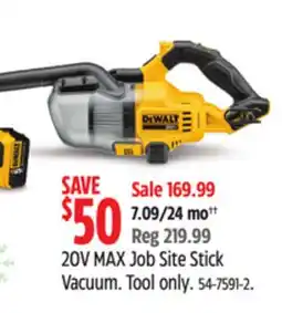 Canadian Tire DEWALT 20V MAX Job Site Stick Vacuum offer