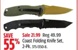 Canadian Tire Coast Folding Knife Set, 2-Pk offer