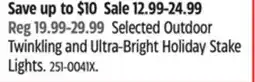 Canadian Tire CANVAS Selected Outdoor Twinkling and Ultra-Bright Holiday Stake Lights offer