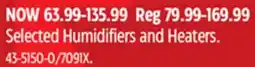 Canadian Tire Honeywell Selected Humidifiers and Heaters offer