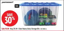 Canadian Tire Mastercraft Clear Heavy-Duty Storage Bin offer