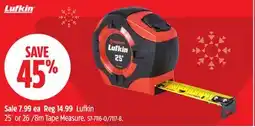 Canadian Tire Lufkin 25´ or 26´/8m Tape Measure offer