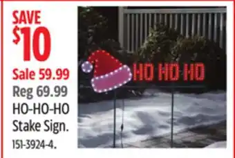 Canadian Tire HO-HO-HO Stake Sign offer