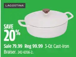 Canadian Tire Lagostina 3-Qt Cast-Iron Braiser offer