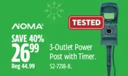 Canadian Tire NOMA 3-Outlet Power Post with Timer offer