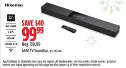 Canadian Tire A620 TV Soundbar offer