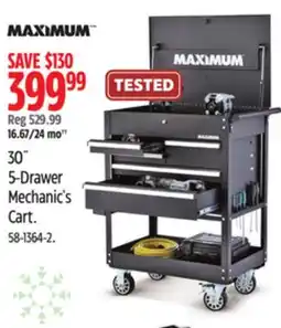 Canadian Tire MAXIMUM 30˝ 5-Drawer Mechanic's Cart offer