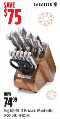 Canadian Tire Sabatier 13-Pc Acacia Wood Knife Block Set offer