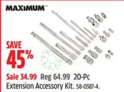 Canadian Tire MAXIMUM 20-Pc Extension Accessory Kit offer