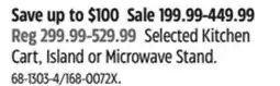 Canadian Tire Selected Kitchen Cart, Island or Microwave Stand offer