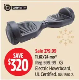 Canadian Tire Gravity Electric Hoverboard, UL Certified offer