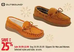 Canadian Tire Slippers for Men and Women. Selected styles and sizes offer