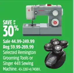 Canadian Tire Selected Remington Grooming Tools or Singer 4411 Sewing Machine offer