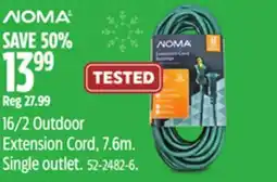 Canadian Tire NOMA 16/2 Outdoor Extension Cord, 7.6m. Single outlet offer