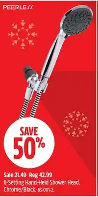 Canadian Tire Peerless 6-Setting Hand-Held Shower Head offer