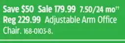 Canadian Tire For Living Adjustable Arm Office Chair offer