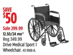 Canadian Tire Drive Medical Sport 1 Wheelchair offer