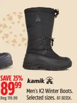 Canadian Tire Men's K2 Winter Boots offer