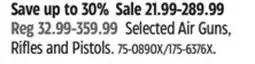 Canadian Tire Selected Air Guns, Rifles and Pistols offer