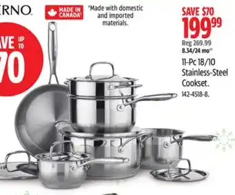 Canadian Tire 11-Pc 18/10 Stainless-Steel Cookset offer
