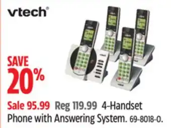 Canadian Tire VTech 4-Handset Phone with Answering System offer