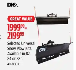 Canadian Tire Selected Universal Snow Plow Kits offer