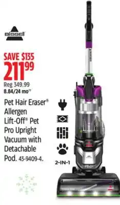 Canadian Tire Pet Hair Eraser Allergen Lift-Off Pet Pro Upright Vacuum with Detachable Pod offer