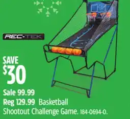Canadian Tire Rec-Tek Basketball Shootout Challenge Game offer