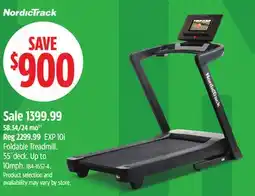 Canadian Tire NordicTrack EXP 10i Foldable Treadmill. 55˝deck. Up to 10mph offer