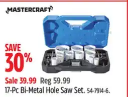 Canadian Tire Mastercraft 17-Pc Bi-Metal Hole Saw Set offer