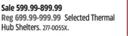 Canadian Tire Selected Thermal Hub Shelters offer