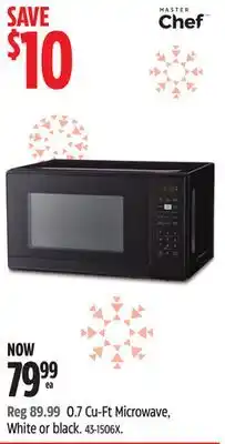 Canadian Tire MASTER CHEF 0.7 Cu-Ft Microwave, White or black offer