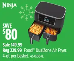 Canadian Tire Foodi DualZone Air Fryer. 4-qt per basket offer