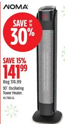 Canadian Tire NOMA 30˝ Oscillating Tower Heater offer