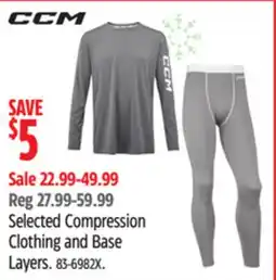 Canadian Tire CCM Selected Compression Clothing and Base Layers offer