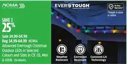 Canadian Tire Advanced Evertough Christmas Outdoor LEDs in Selected Colours and Sizes in C9, C6, Mini & Icicle offer