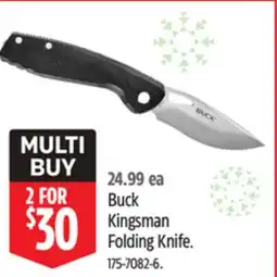 Canadian Tire Buck Kingsman Folding Knife offer