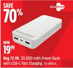 Canadian Tire Bluehive 20,000 mAh Power Bank with USB-C Fast Charging offer