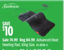 Canadian Tire Sunbeam Advanced Heat Heating Pad offer