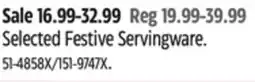 Canadian Tire CANVAS Selected Festive Servingware offer