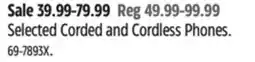 Canadian Tire Selected Corded and Cordless Phones offer