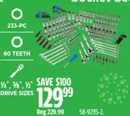 Canadian Tire Mastercraft Socket Set, 233-pc, SAE / Metric, Nickel-Chrome Plating offer