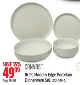Canadian Tire 16-Pc Modern Edge Porcelain Dinnerware Set offer