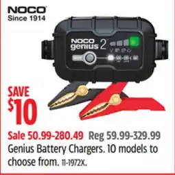 Canadian Tire NOCO Genius Battery Chargers offer