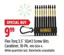 Canadian Tire Flex Torq 3.5˝ SQ#2 Screw Bits Carabiner, 10-Pk offer