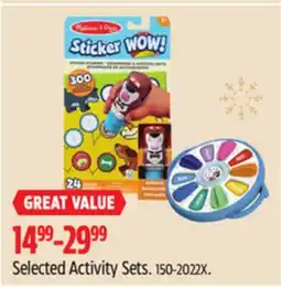 Canadian Tire Selected Activity Sets offer