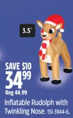 Canadian Tire Gemmy Inflatable Rudolph with Twinkling Nose offer