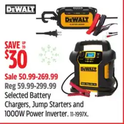 Canadian Tire Selected Battery Chargers, Jump Starters and 1000W Power Inverter offer