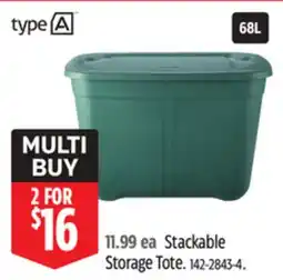 Canadian Tire type A Stackable Storage Tote offer