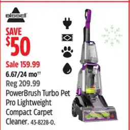 Canadian Tire BISSELL PowerBrush Turbo Pet Pro Lightweight Compact Carpet Cleaner offer